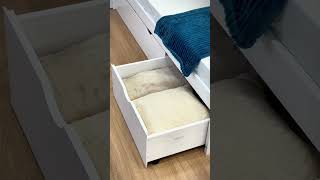 ✨ Lit gigogne MIA – 90 x 190 cm, en pin massif lasuré blanc