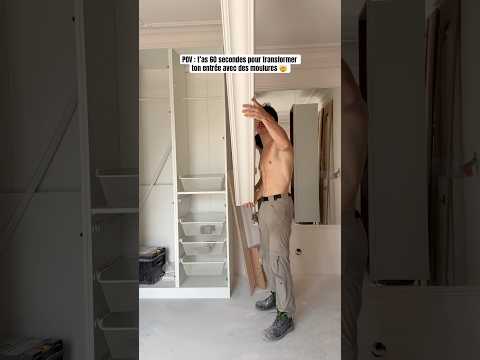 Transformation de l’entrée en explosant le budget moulure 🤯 #diy #renovation #travaux #bricolage