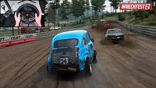 Wreckfest 2 - Content Update 3 New Car And Track Steering Wheel Gameplay