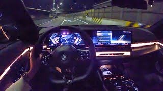 2024 BMW 530i xDrive M Sport POV Night Drive