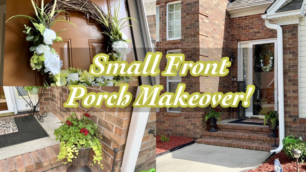 NEW* FRONT PORCH MAKEOVER / USING WHAT YOU HAVE! /SMALL FRONT PORCH DECORATING IDEAS!  