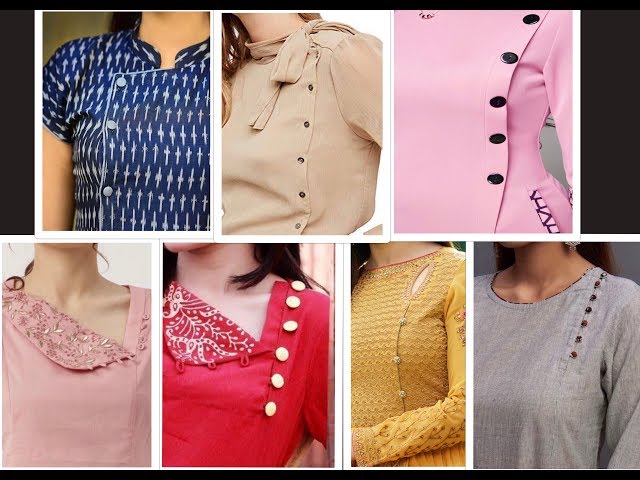 Side Neck Design Ideas | Round Neck With Beads | Easy Neck Design for Kurti  | Kurti neck designs, Kurta neck design, Dress design patterns
