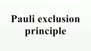Pauli exclusion principle
