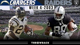 Check out the 2003 week 4 game highlights between san diego chargers
and oakland raiders! #classicgamehighlights #chargers #raiders nfl
throwback is ...