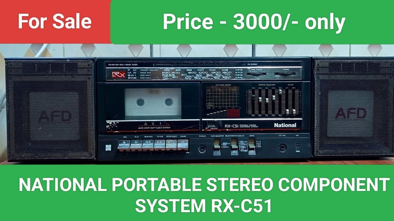 NATIONAL PORTABLE STEREO COMPONENT SYSTEM RX-C51 Nice Sound Quality Contact No - 8750424840