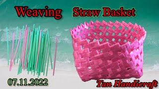 Tutorial ke 1096 - Weaving simple straw basket