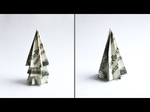 Very EASY Money Christmas TREE Origami Dollar Tutorial DIY - YouTube