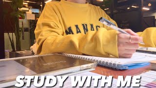 💛3-HOUR Study With Me korea 📝 No music, Real sounds, note taking ASMR ✏️