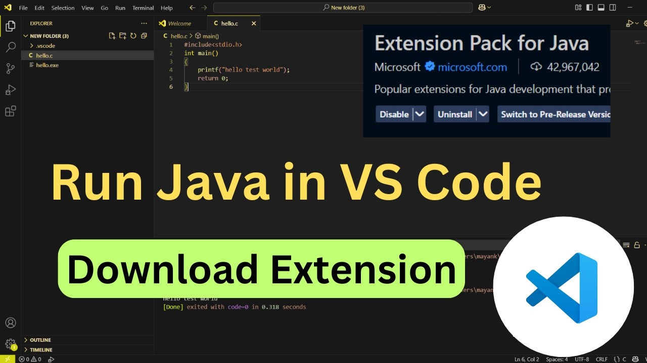 Run Java Program in a Single click | Run Java Program in VS Code | VS ...