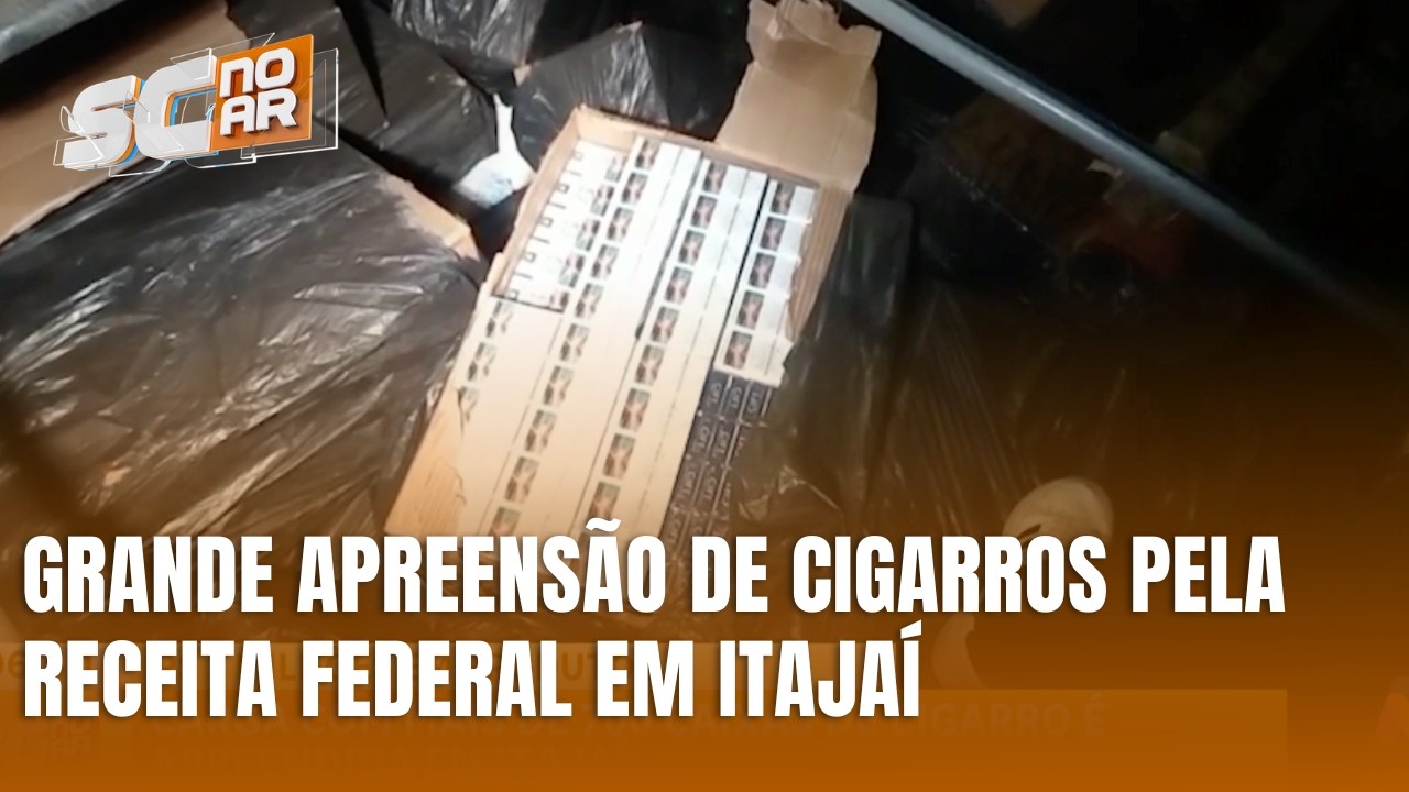 Receita Federal apreende carga milionária de cigarros em Itajaí
