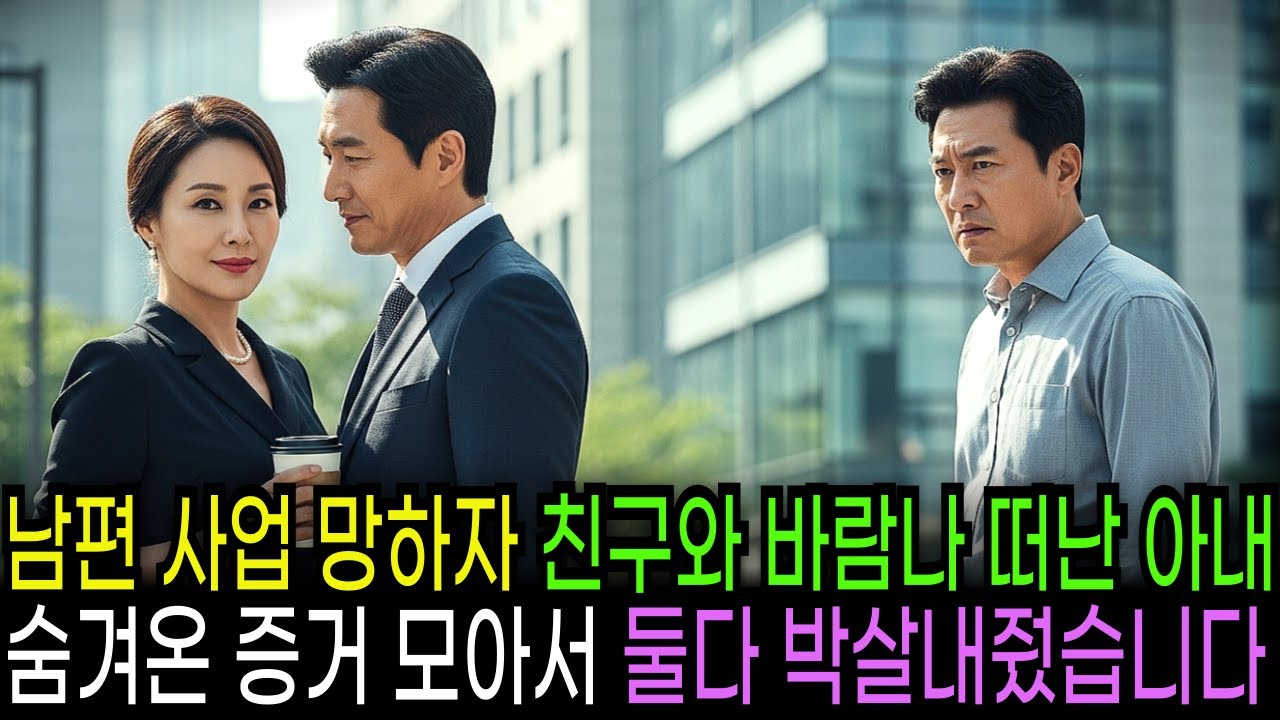 남편 사업 망하자 친구와 바람나 떠난 아내 숨겨왔던 증거 모아서 둘다 박살냈습니다
