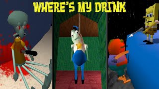 Spongebob and Squidward delivering pizzas █ Horror Game "Where's My Drink" – full walkthrough █ screenshot 4