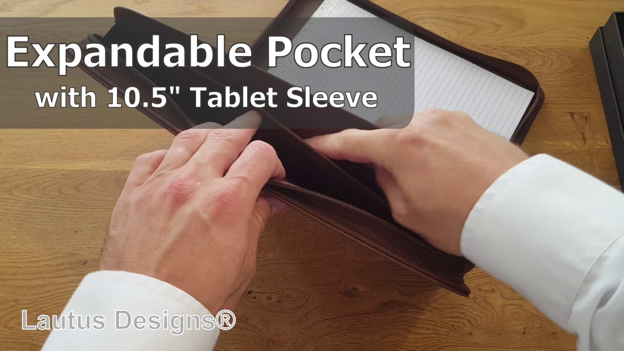 Light Brown Faux Leather Zippered Business Portfolio & Organizer by Lautus Designs®