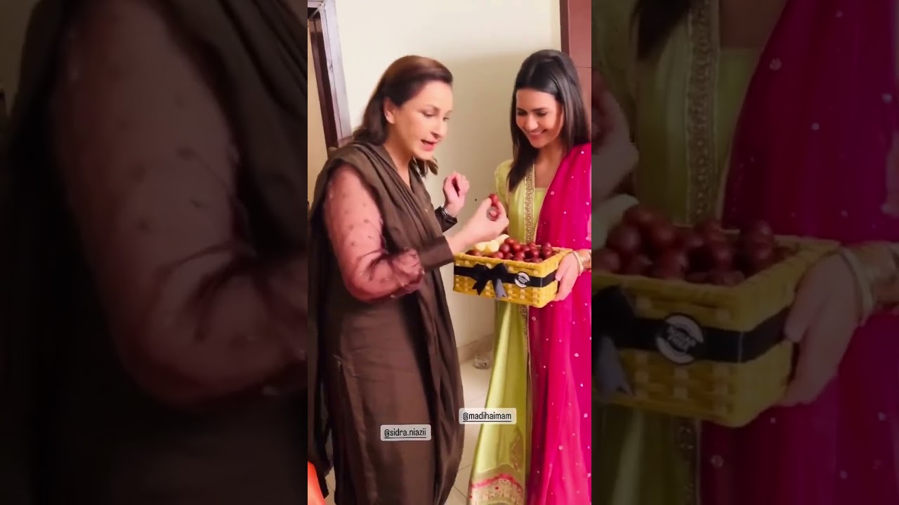 Madiha imam wedding video|Madiha imam giving sweets on set|