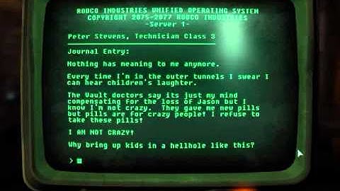 Fallout 3 Walkthrough - Pip Boy and Terminal #120 - Peter Stevens