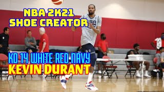 Nba Shoe Creator Kd 14 White Red Navy Kevin Durant Nba 2K21