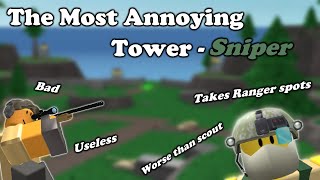 SNIPER IN TDS, THE MOST ANNOYING TOWER TO EXIST || Tower Defense Simulator