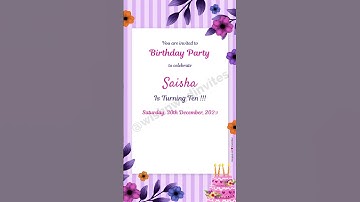 Birthday Invitation Video Template | Diy birthday invitation | Invitation Template - WishNWed