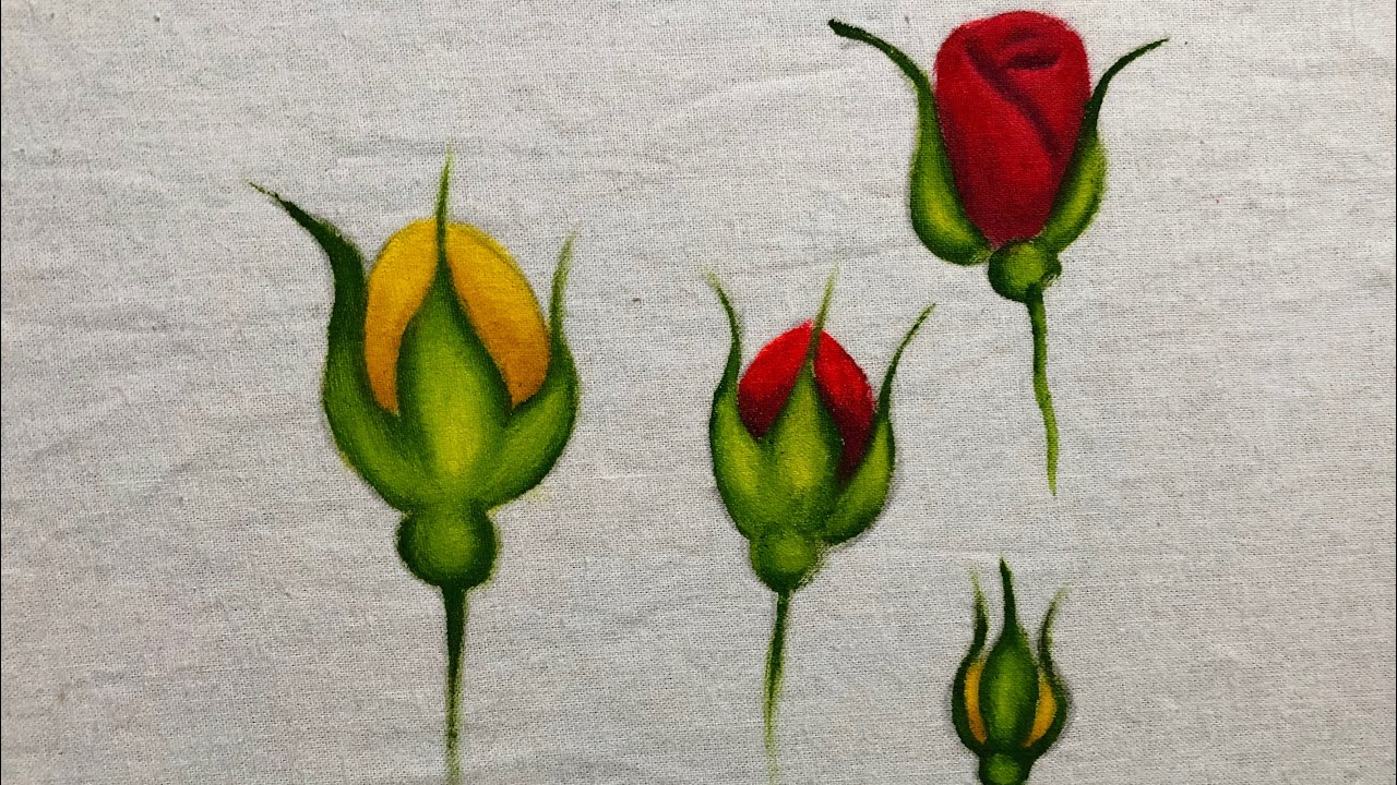 Aprenda pintar botões de rosas 🌹