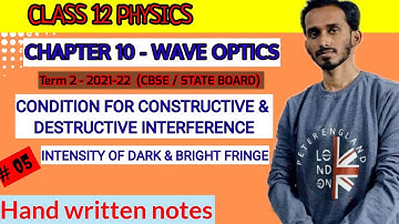 Class 12 Physics Chapter 10 Wave Optics: Term 2 (constructive and destructive interference) 5