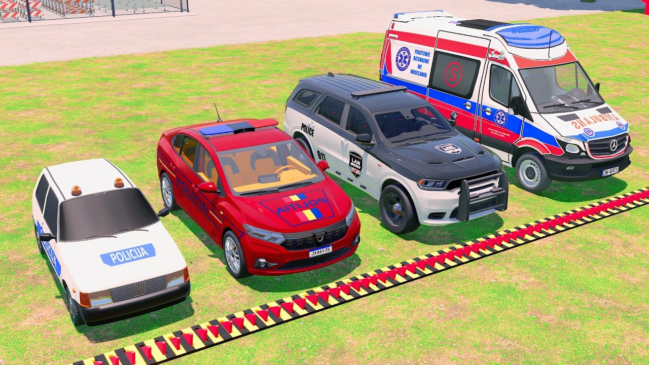 TRANSPORTING POLICE CARS, FIRE TRUCK, AMBULANCE VEHICLES WITH LED EYE TRUCKS ! FS22 #3