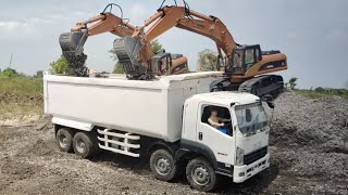 MOBIL TRUK TRINTON TRIBAL MUAT PASIR ISUZU GIGA, SCANIA DAN EXCAVATOR RC