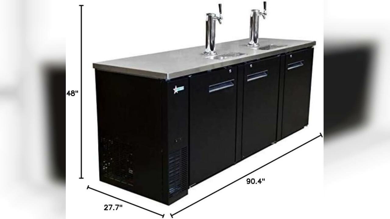 Review: 50069 90-INCH TRIPLE SOLID DOOR BEER BOTTLE DISPENSER WITH TWO TAPS AND 32 CU. FT. CAP...