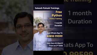 Free Python Training for Beginners | Daily Live Classes| Daily Class @ 8:30 PM IST | 1-Month Course