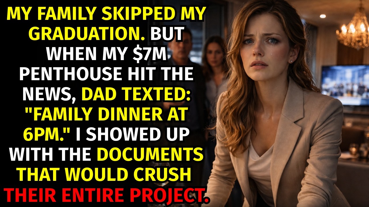 На мою выпускную церемонию никто не пришёл — но мой пентхаус за 7 миллионов долларов изменил их н...