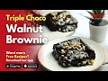 🔴 Live ~ Triple Choco Walnut Brownie Recipe | Eggless Chocolate Walnut Brownie