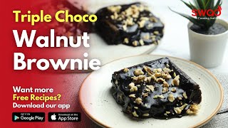 Live ~ Triple Choco Walnut Brownie Recipe | Eggless Chocolate Walnut Brownie
