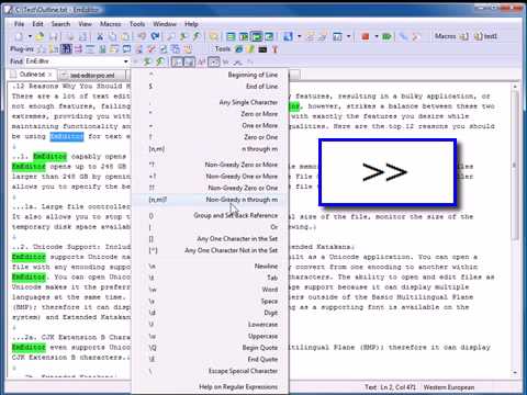 EmEditor Text Editor FindBar Plug-in Feature