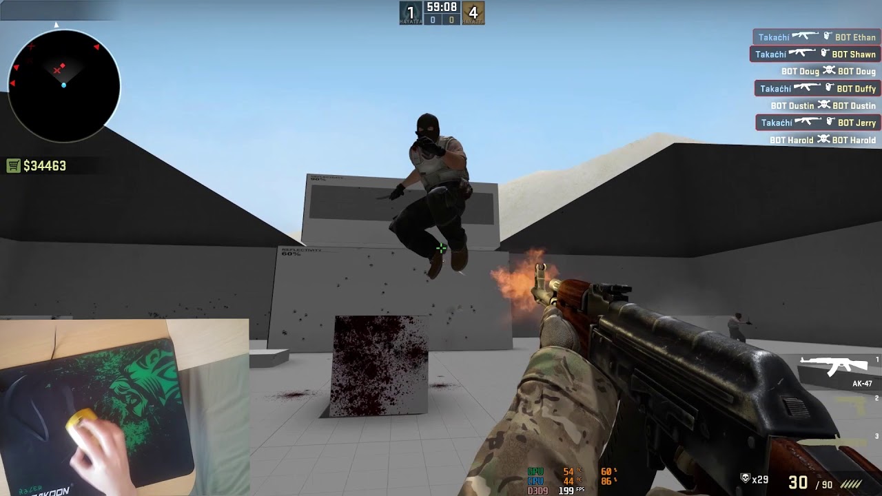 SteelSeries Rival 100 Test in CS:GO with Mouse Camera