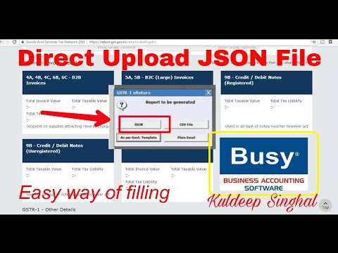 How to File GSTR-1 from BUSY (Hindi) Direct Upload JSON File In GST Portal