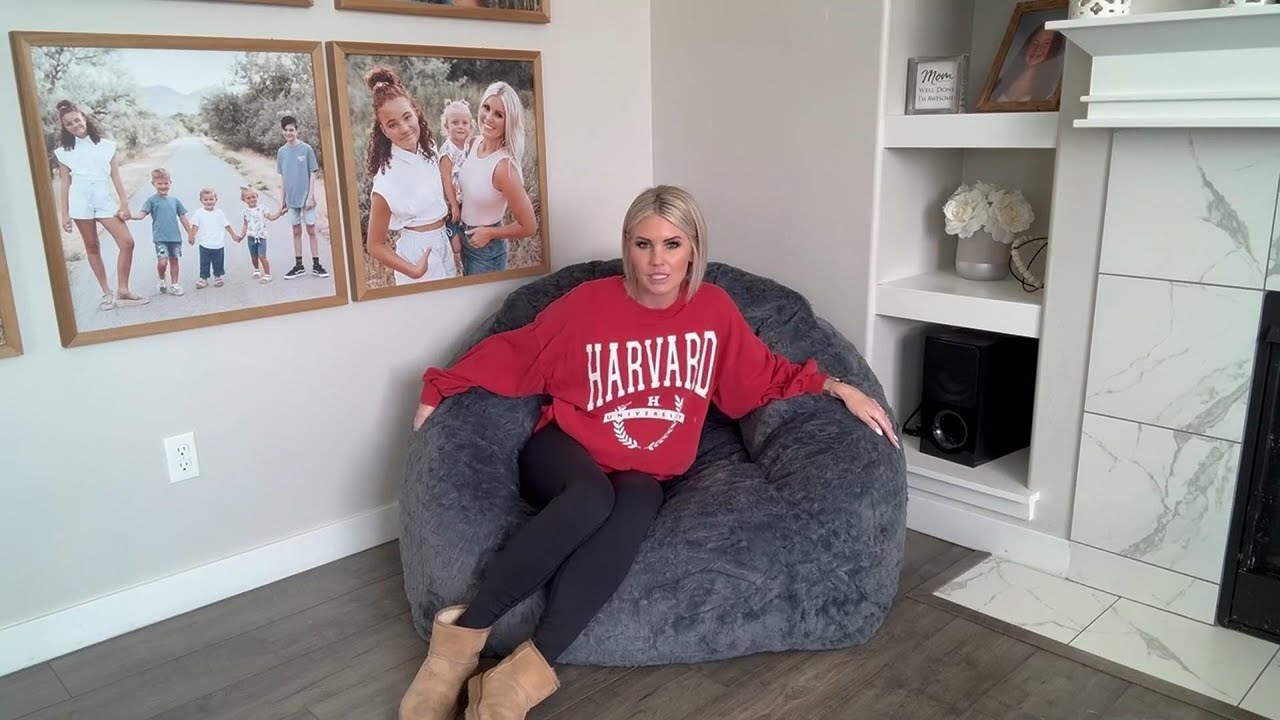 GOHOROS Giant Bean Bag Chair for Adults & Kids – Oversized Shell-Shaped BeanBag Couch