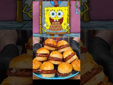 Weenie Patty Pile Up Servin' Bun Fun By The Trayful!🍔 #shorts #hotdog #sliders #spongebob