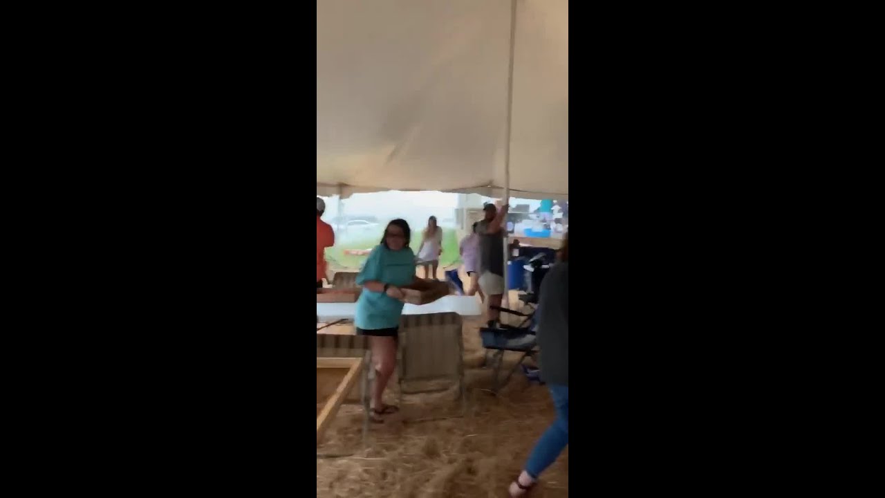 VIDEO: Wild winds topple bouncy house in Grand Bay