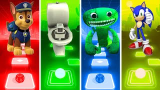 PAW Patrol Chase Vs Camera Toilet Vs Jumbo Josh Vs Sonic - Tiles Hop EDM Rush!