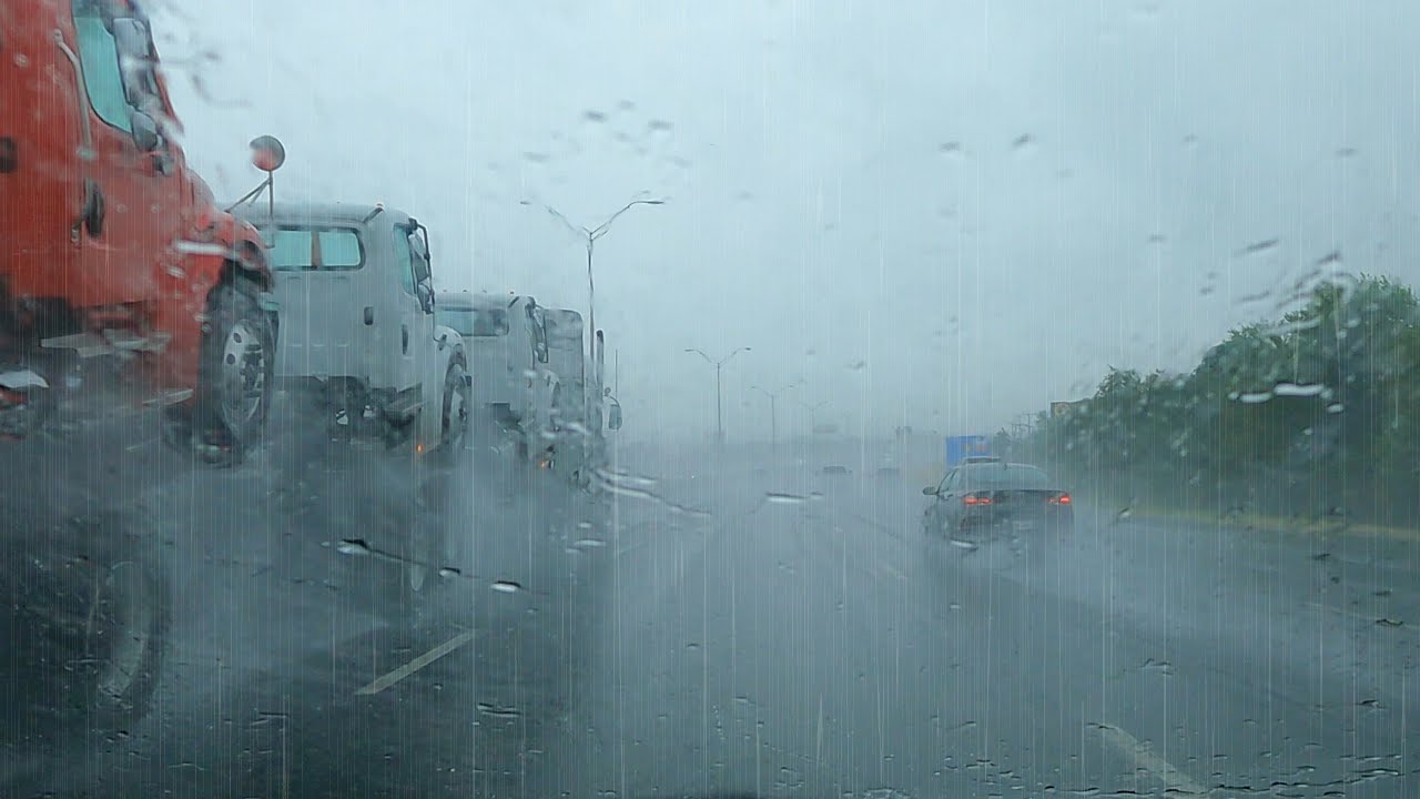 I DROVE Through HEAVY RAIN for Your Sleep and Relaxation Ride Along in Torrential Rain and Traffic