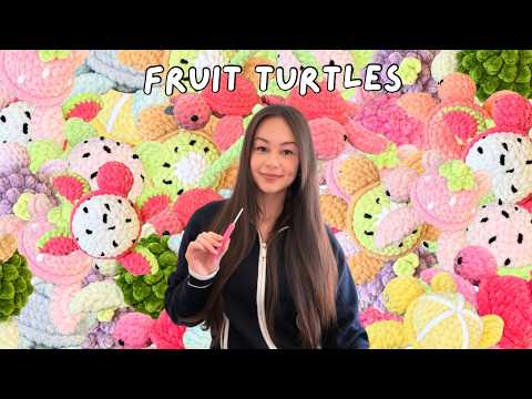 how fast can I design 12 mini fruit turtles? | cozy crochet vlog | new amigurumi pattern collection thumbnail