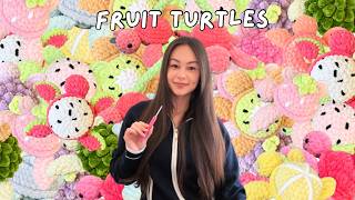 how fast can I design 12 mini fruit turtles? | cozy crochet vlog | new amigurumi pattern collection