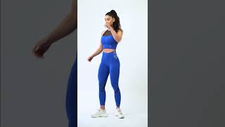 Nebbia Fit Activewear Padded Sports Bra Blue And Nebbia Fit Activewear High-Waist Leggings Blue