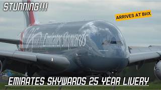 EMIRATES SKYWARDS 25 YEARS LIVERY ARRIVES AT BIRMINGHAM AIRPORT!