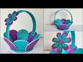 Diy flower basket flower basket with glitter foam sheet glitter foam sheet craft idea