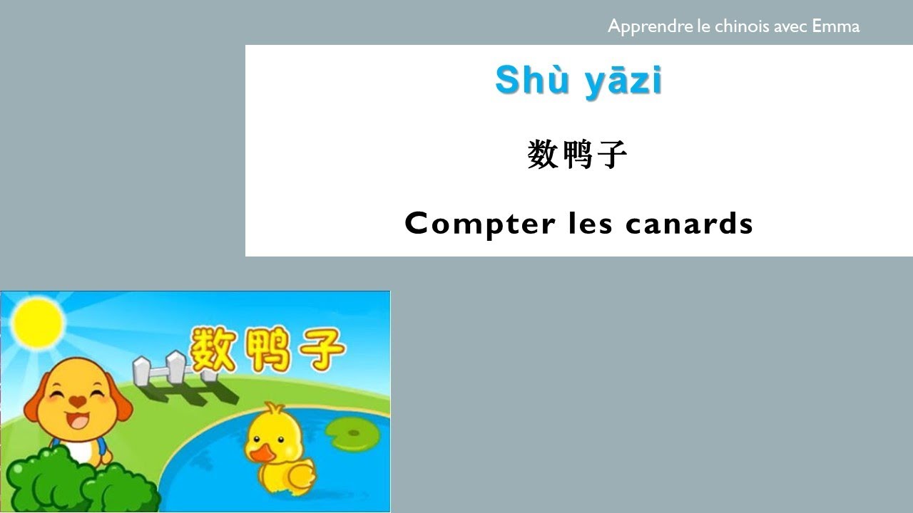 数鸭子/compter les canards/comptine chinoise avec lyrics, pinyin et la  traduction