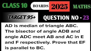 AD is median of triangle ABC. The bisector of angle ADB and angle ADC meet AB and AC in E and F