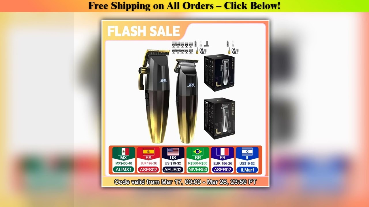 Original JRL2020C 2020T Hair Clipper Men's Professional Barber Shop Hair Salon Trimmer 7200RPM