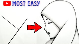How to draw Beautiful girl With Y | Easy girl drawing for beginners | Hijab girl drawing | Lavi arts