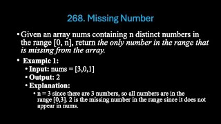 Missing Number (LeetCode 268)