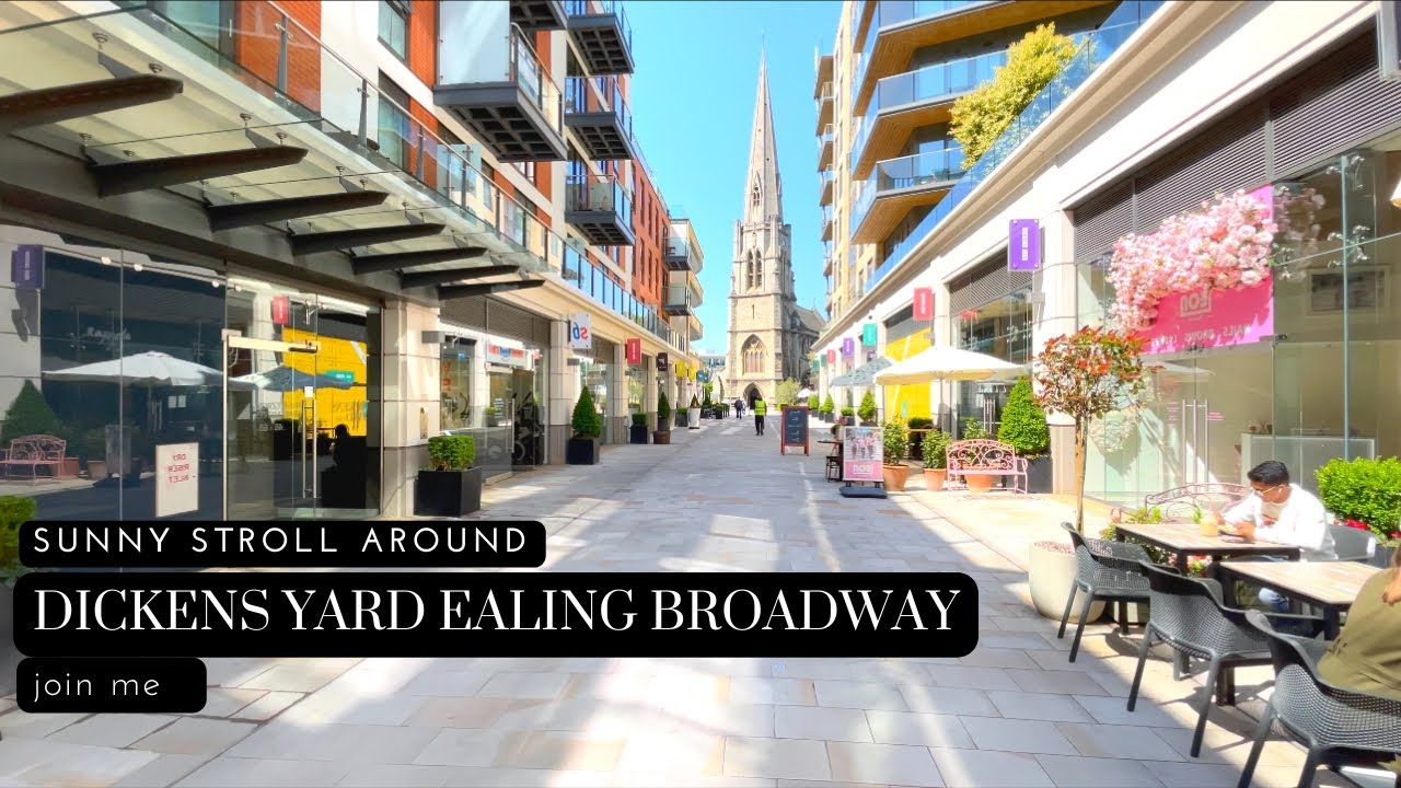 Stroll through vibrant Dickens Yard and shopping mall in the heart of